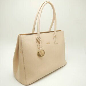 Furla Tote Bag Saffiano Linda Beige Leather